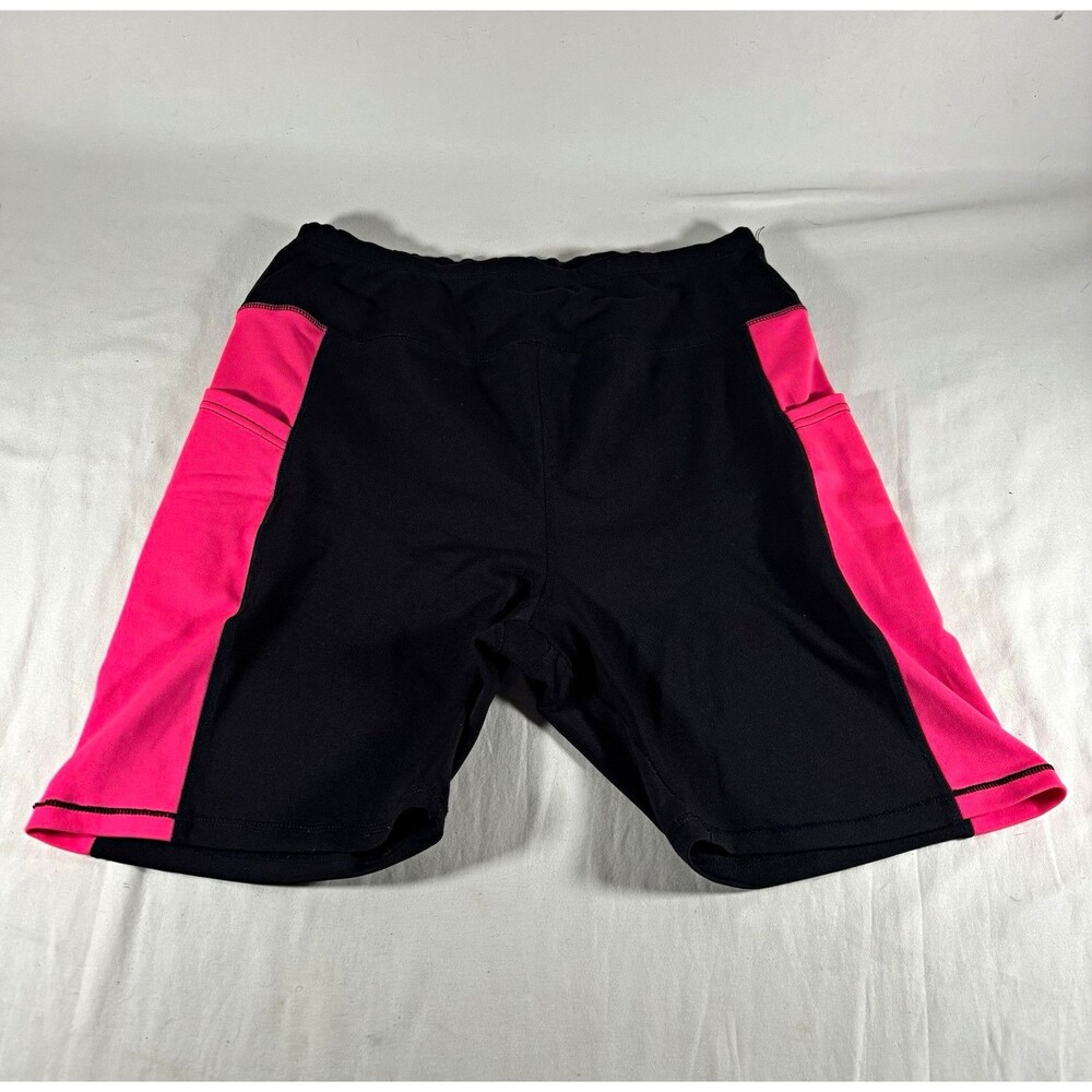New Look Sport Black Pink Colorblock Biker Shorts Size L | 7" Inseam Cycling